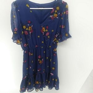 Express Blue Floral Dress Size S/P